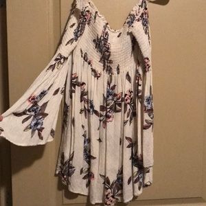 Strapless floral top